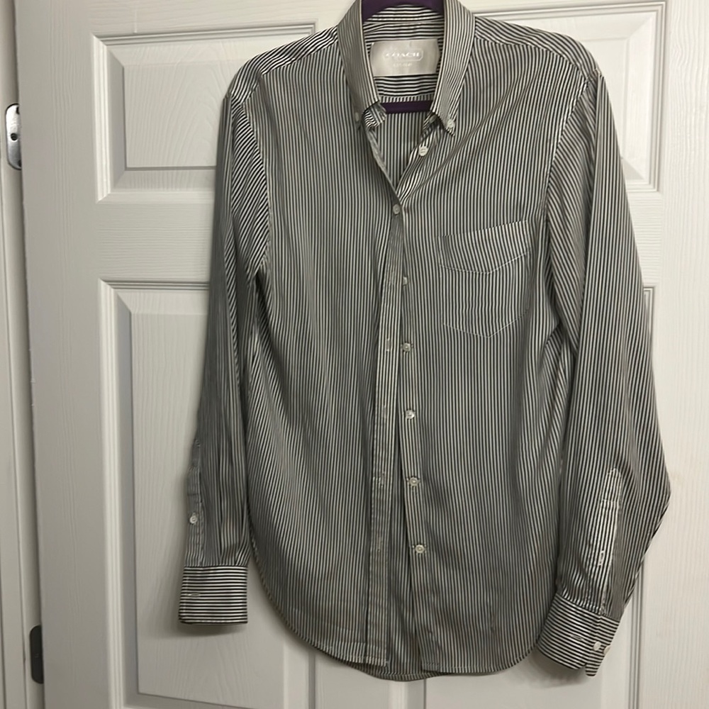 COACH 1941 | Sz S Signature Silk Blouse Pearl flat Buttons